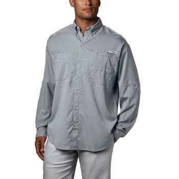 Columbia Overhemd Heren, PFG Tamiami II Long Sleeve Grijs, 92NIJXUTM